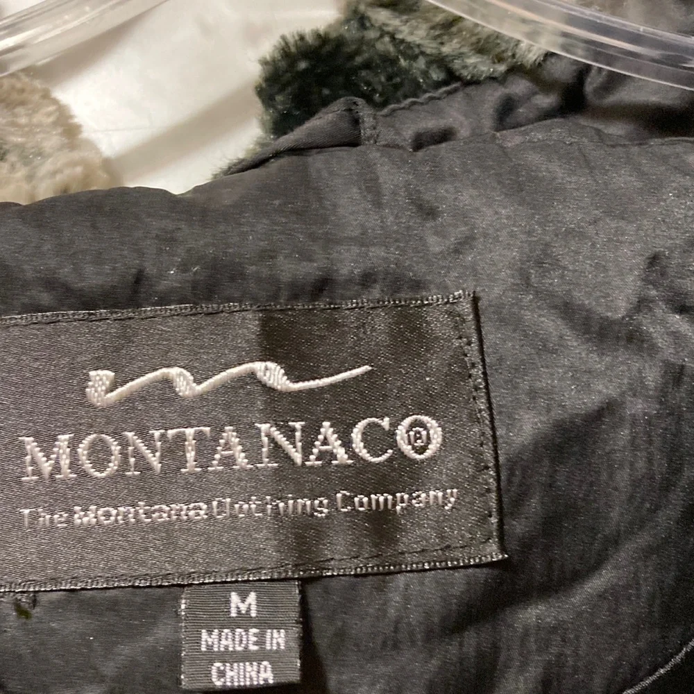 Montanaco Women's Black and Gray Faux‎ Fur Vest M